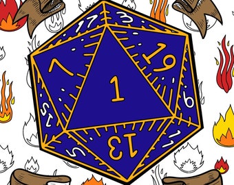 Printable DND Coloring Page: How I Roll (D1)