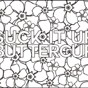 Adult Coloring Book Page: SUCK ITUP BUTTERCUP image 1