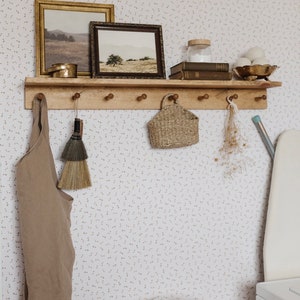 Shaker Peg Rail with Shelf - Peg Rack - Peg Rail - Wall Mounted Coat Rack - Towel Rack - Utility Shelf