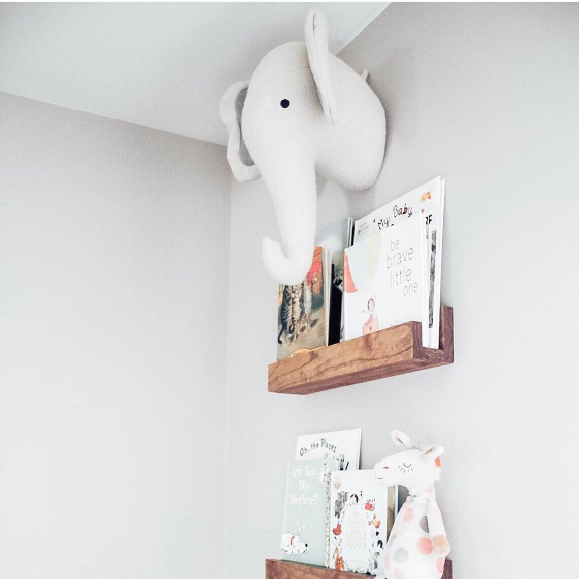 Set of Two Book Ledge Shelves Nursery Shelves Rustic Etsy