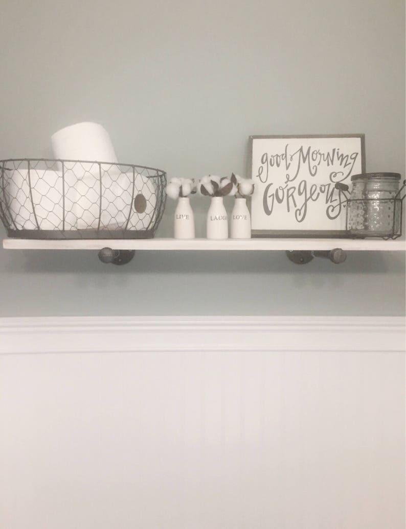 Open Shelving Industrial Shelf Pipe Shelf White Floating Etsy