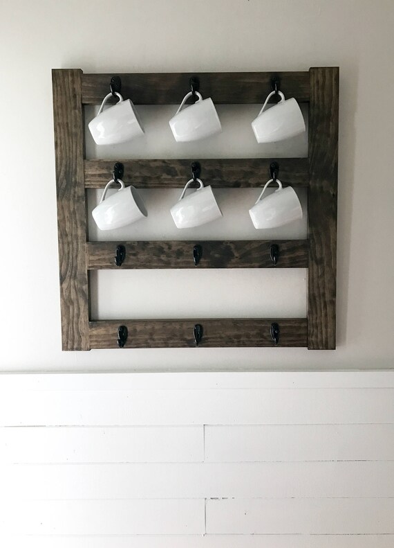 Coffee Mug Rack Coffee Cup Rack Coffee Cup Display Etsy