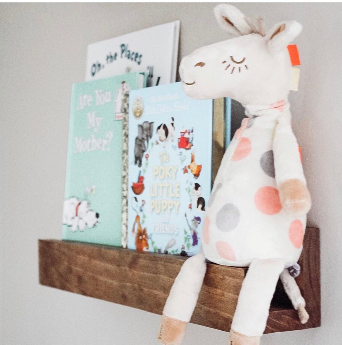 Set of Two Book Ledge Shelves Nursery Shelves Rustic Etsy