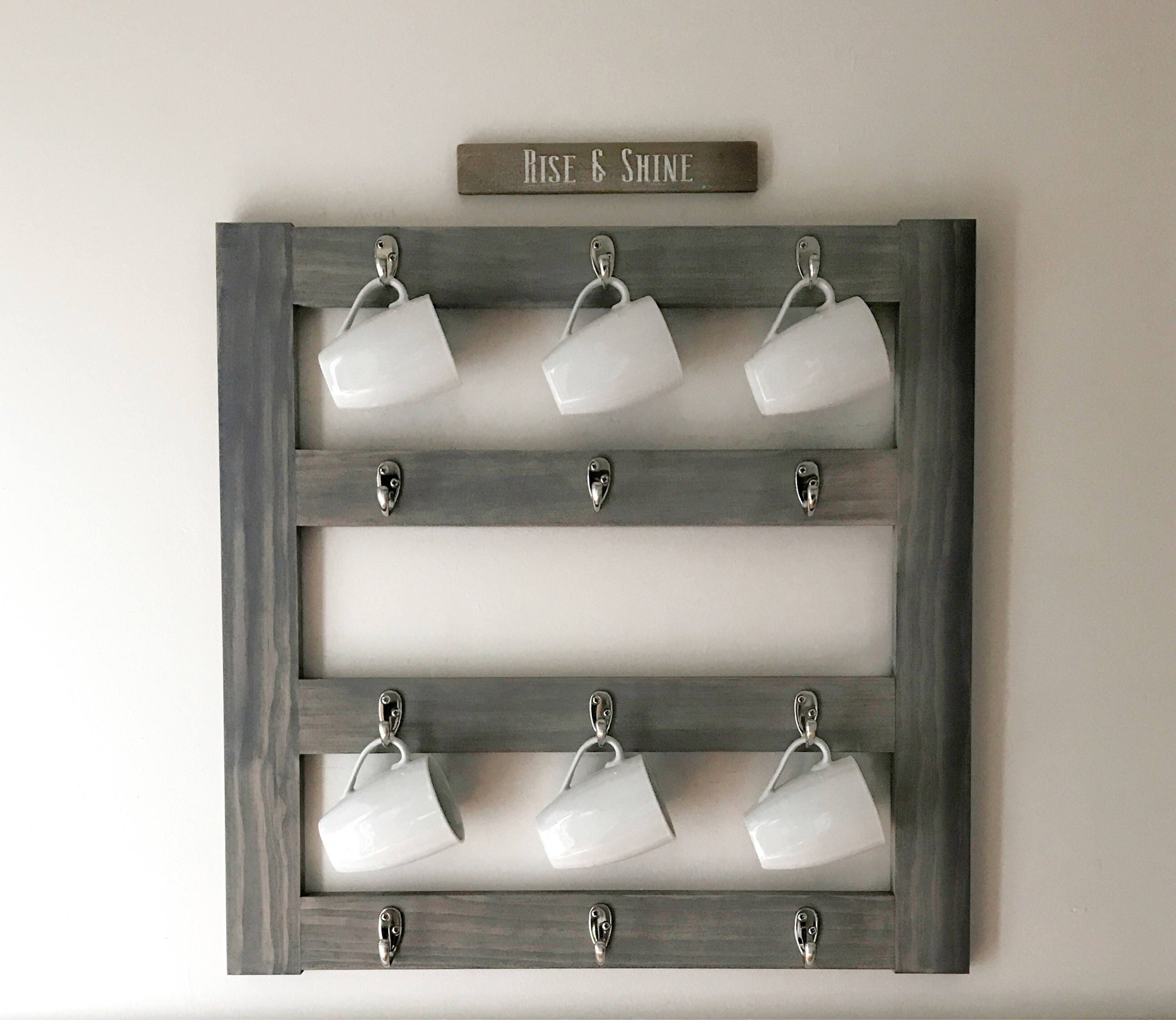 Coffee Mug Rack Cup Display Large Holder Wall