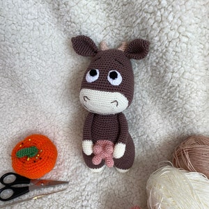 Cow amigurumi pattern, Baby Cow Moo-moo PDF tutorial (English)