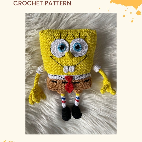 Spongebob crochet pattern ENG, DIGITAL FILE