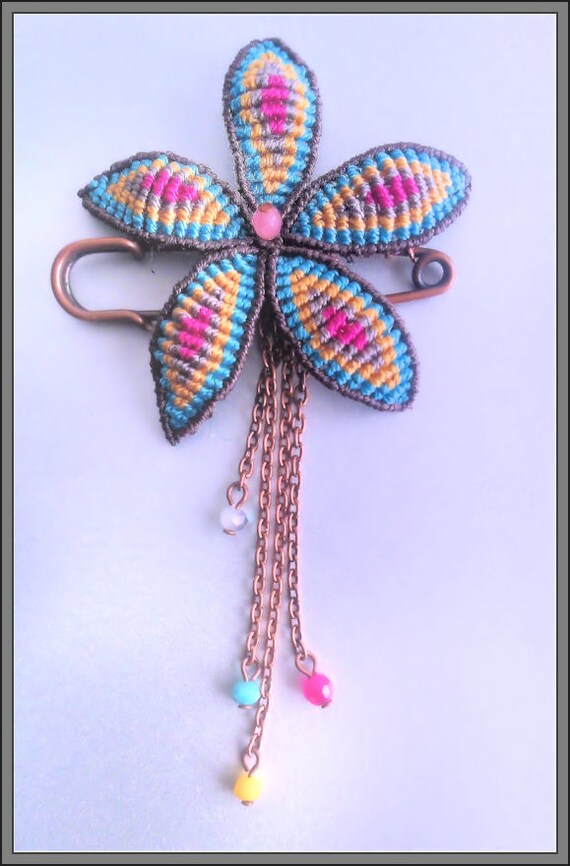 Macrame brooch best sale