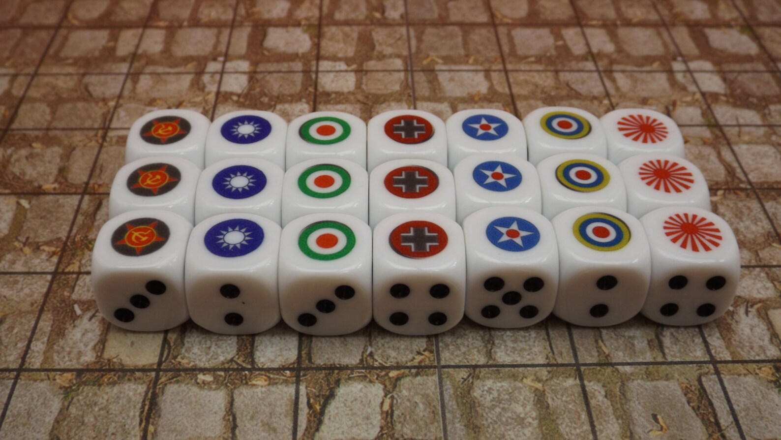 Axis and Allies WWII Six Sided Dice Set D6s 21 dice Logo On 1 Etsy