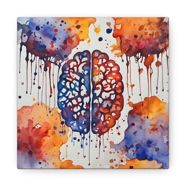 MS Art peinture cerveau toile neurologie cadeau pour neurologue cerveau anatomie colorée peinture maladie auto-immune Art Neuro