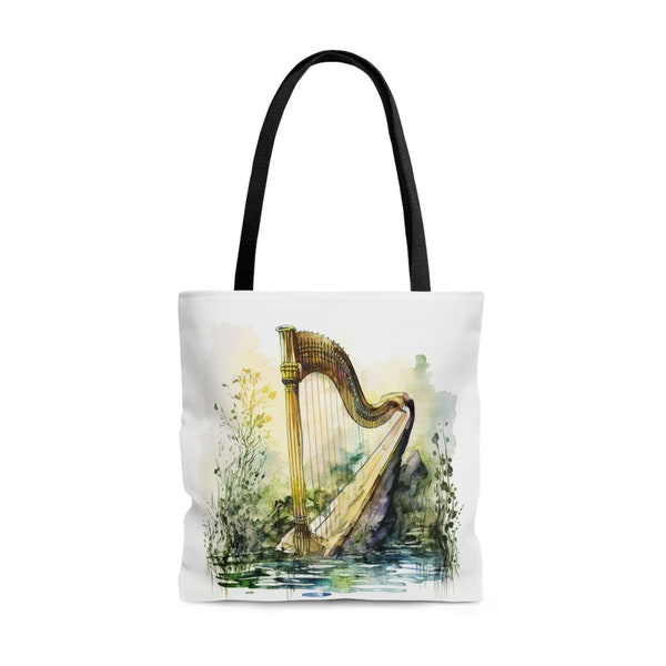 Sac personnalisé de partitions de harpe pour cadeau de harpiste pour sac de joueur de harpe pour cadeau de professeur de harpe pour fourre-tout de harpiste pour sac de harpe de partitions