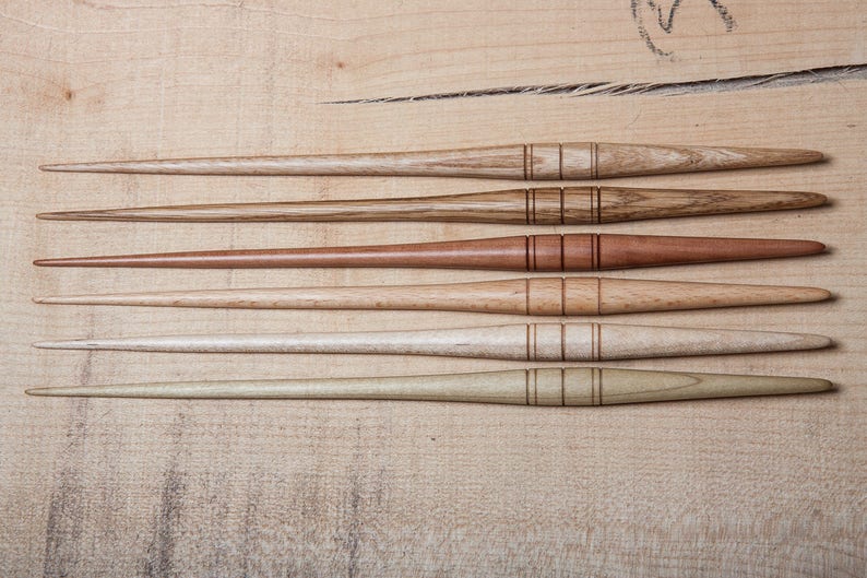 Spindle Sticks Medieval Style Spindle Sticks Light Weight Hand Turned image 1