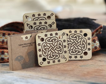 Tarjetas de tejido de tablillas de abedul báltico grabadas con láser (juego de 15)