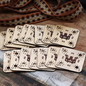 Baltic Birch Weaving Tablets: Laser Engraved Tablet Weaving Cards