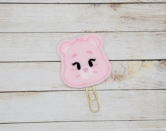 Pink Bear Head Planner Clip Paperclip