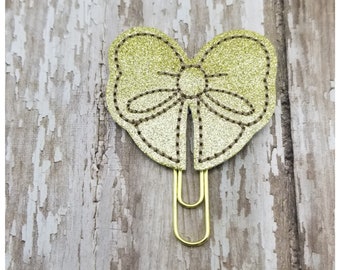 Gold Bow Planner Clip Paperclip