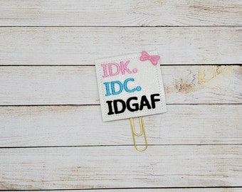 IDK Planner Clip Paperclip