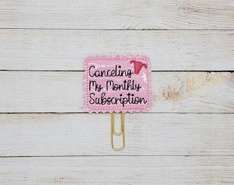 Canceling My Subscription Planner Clip Paperclip