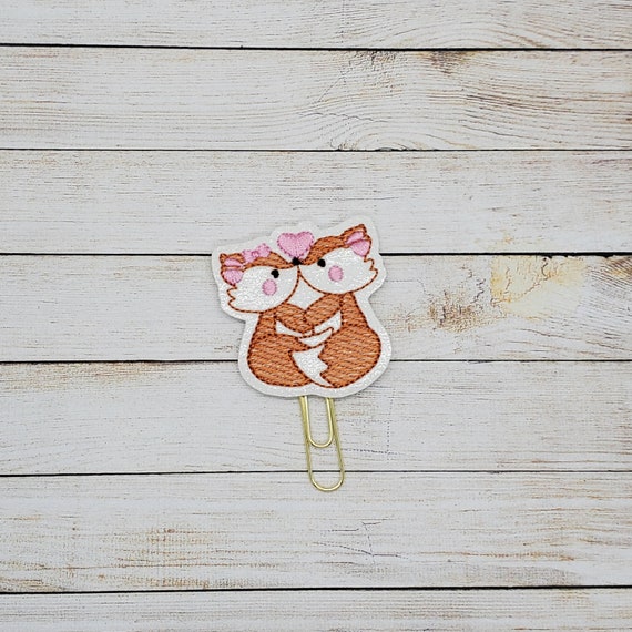 Kissing Foxes Planner Clip Paperclip - Etsy