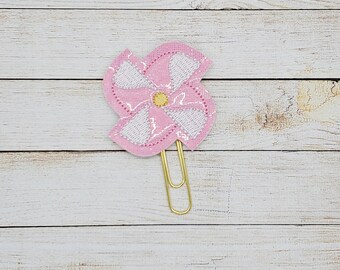 Pink Pinwheel Planner Clip Paperclip