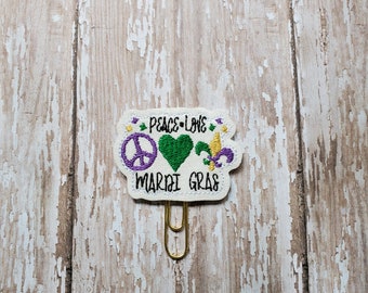 Love Mardi Gra Planner Clip Paperclip
