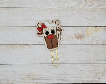 Reindeer Cup Planner Clip Paperclip