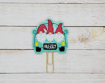 Gnome Christmas Truck Planner Clip Paperclip