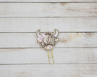 Highland Cow Girl Planner Clip Paperclip