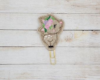 Floral Reindeer Planner Clip Paperclip