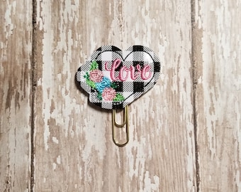 Floral Heart Love Planner Clip Paperclip