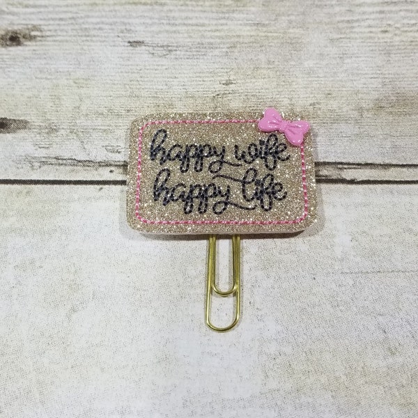 Happy Life Happy Wife Planner Clip Paperclip