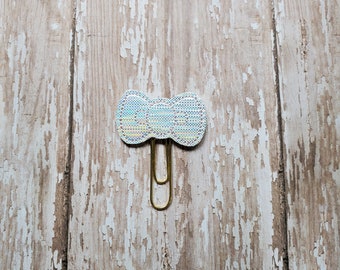 White Bow Planner Clip Paperclip