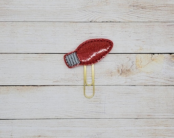 Red Light Bulb Planner Clip Paperclip