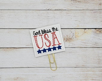 Bless The USA Planner Clip Paperclip