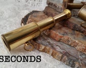 SECONDS Miniature Brass Telescope - Nautical Maritime - CloseOut, Sale, 4 Mini Spyglass - STEAMPUNK Marked Down, Vintage Style Telescope