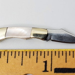 Miniature Knife 1 Black or Pink Mother of Pearl Working Mini Knife Folding Pocket Knife Charm Pendant Knife Jewelry Supply image 4