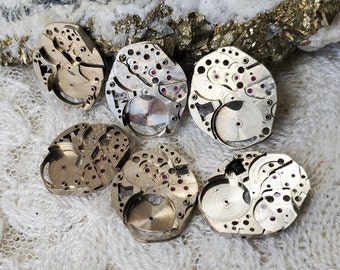 Parti dell'orologio, 6 movimenti dell'orologio da donna da donna, 19mm x 16mm ovale, Steampunk Mixed Media Art Projects Jewelry Small, Z2101