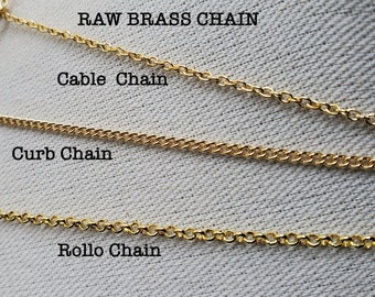 Quality Brass Chain Necklace, Nickel & Lead Free, Soldered Links, Custom Length, Raw Solid Brass Plain Chain Necklace