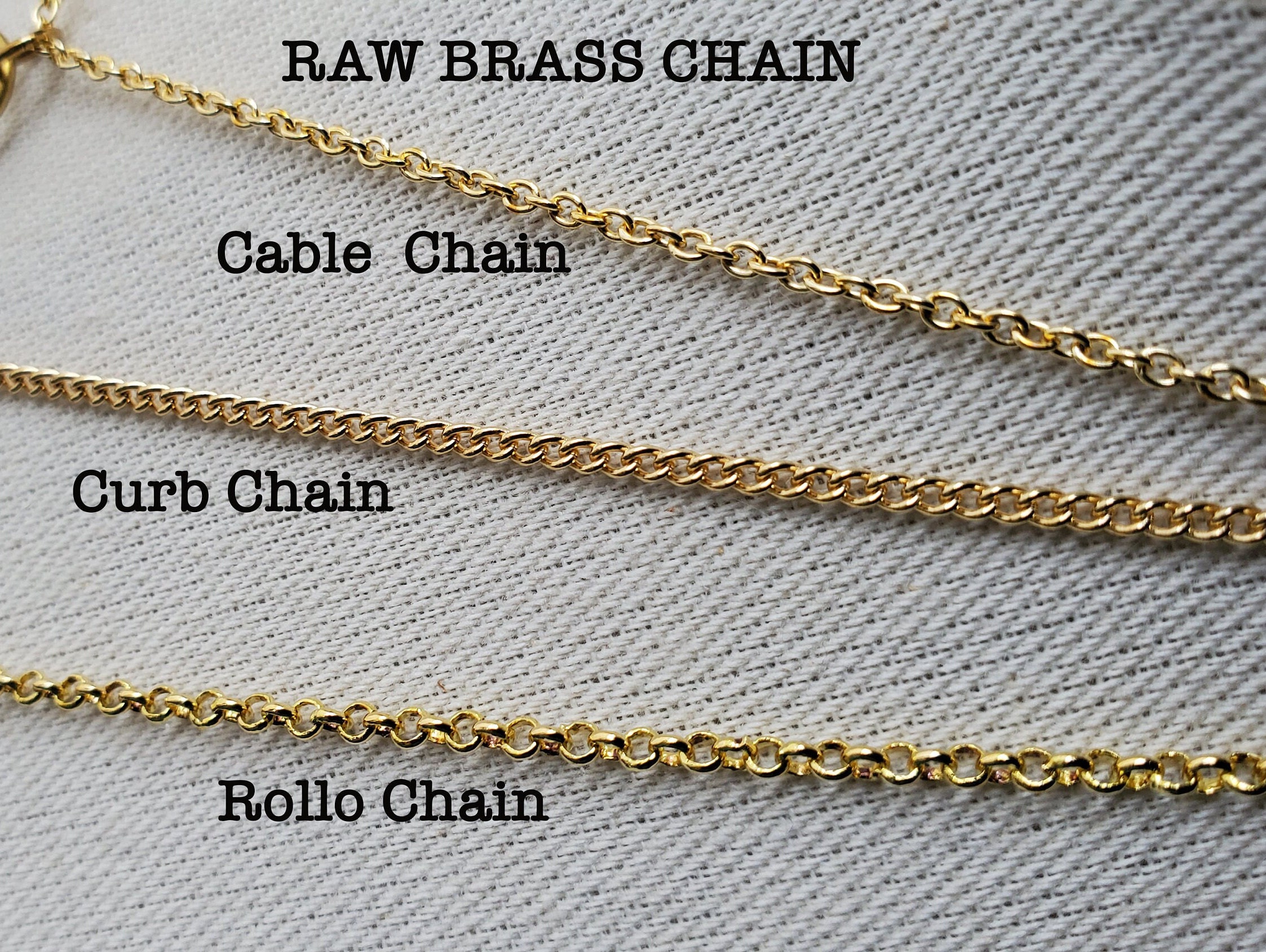 Quality Brass Chain Necklace, Nickel & Lead Free, Soldered Links, Custom Length, Raw Solid Brass Plain Chain Necklace