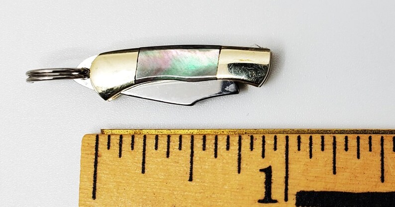 Miniature Knife 1 Black or Pink Mother of Pearl Working Mini Knife Folding Pocket Knife Charm Pendant Knife Jewelry Supply image 6