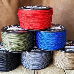 MICRO Cord Braided Premium 38m x 1.18mm Nylon Tie Cord 125 Feet Made in USA Parachute Cord for Macrame Jewelry Trapping Fishing  Survival