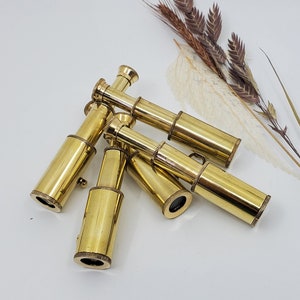 Miniature Brass Telescope - Raw Brass Nautical Maritime Mini Spyglass - STEAMPUNK Pendant, Charm, Vintage Style Telescope