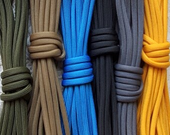 Paracord 550, 3/32 Made in USA  Nylon Parachute Cord (4mm/.16") Rope for Camping, Boating, Sailing Crabbing, Indoor Outdoor Clothesline