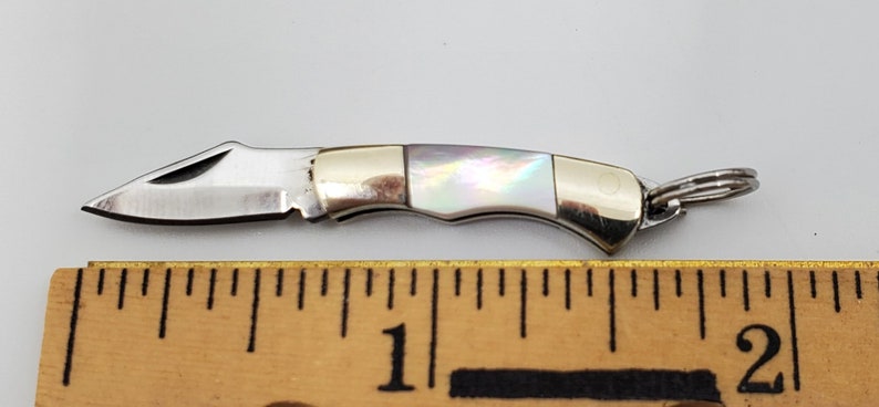 Miniature Knife 1 Black or Pink Mother of Pearl Working Mini Knife Folding Pocket Knife Charm Pendant Knife Jewelry Supply image 5