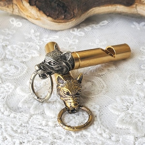 Wolf Whistle Pendant: Loud Brass Animal Safety Whistle