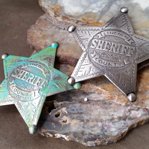 Sheriff Badge, Antique,  Lawmen, Gunfighters The Wild West Outlaws Heroes, The Old West, Gunslingers, Cowboys, Vintage Style
