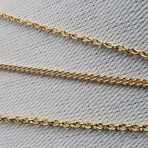 Quality Small (2-3mm) Raw Brass Chain Necklace, Nickel & Lead Free, Soldered Links, Custom Length,  Necklace READ DESCRPTION For Size