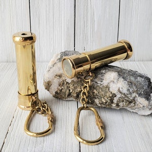 Miniature Brass Kaleidoscope - Steampunk Pendant, Necklace Supply Key Chain, Great for Kids, Children,  Prism Please Read Description