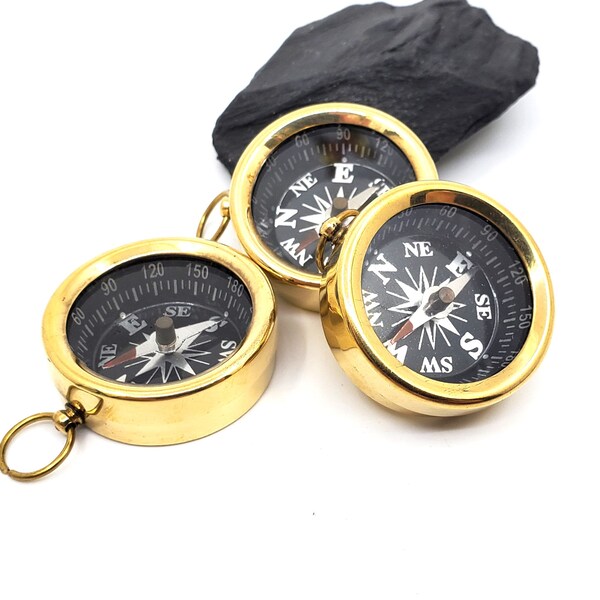 CLOSEOUT 25 or 50 Bulk Raw Brass Compasses, READ DESCRIPTION  36mm, Working Compass  Pendant, Mixed Media Art, Marked Down, Sale, Discounted