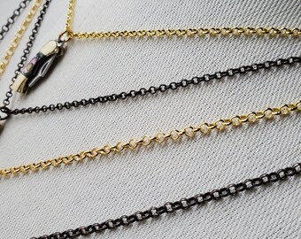 Quality Brass Chain Rollo Nickel & Lead Free, Strong with Soldered Links, Custom Length, Raw Solid Brass Plain Chain Necklace
