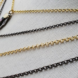 Quality Brass ROLLO Chain Necklace, 2 Sizes Nickel & Lead Free, Soldered Links, Custom Length, Raw Solid Brass Plain Chain Necklace